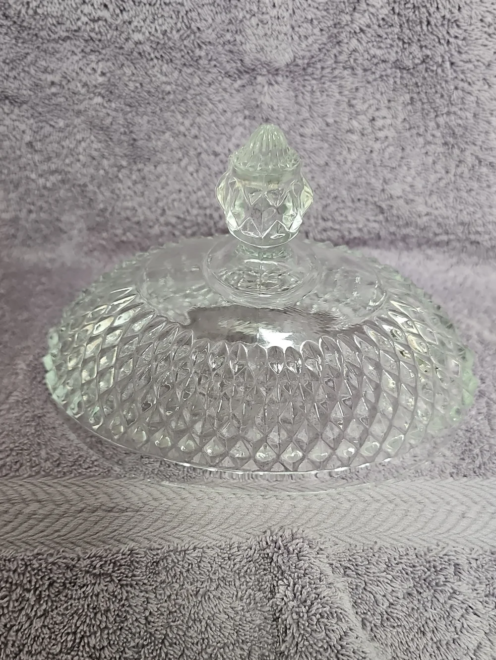 Vintage Indiana Glass Diamond Point Butter Dish